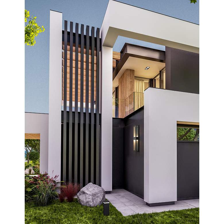 Image 1 Eclipse 24" High Black LED Outdoor Wall Light in scene