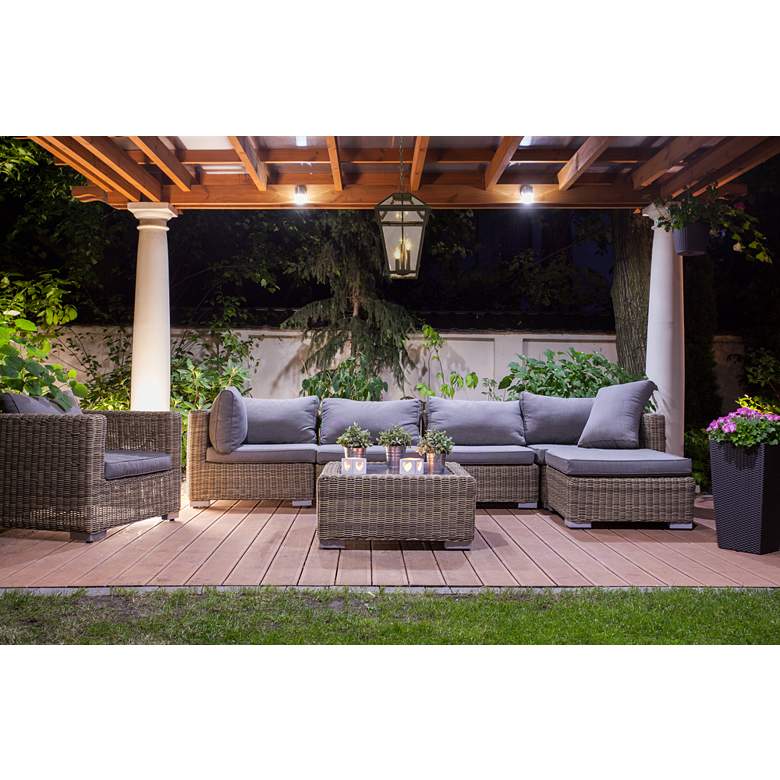 Image 1 Z-Lite Talbot 21 1/2"H Black 3-Light Outdoor Hanging Light in scene