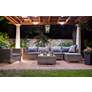 1_Z-Lite Talbot 21 1/2"H Black 3-Light Outdoor Hanging Light in scene