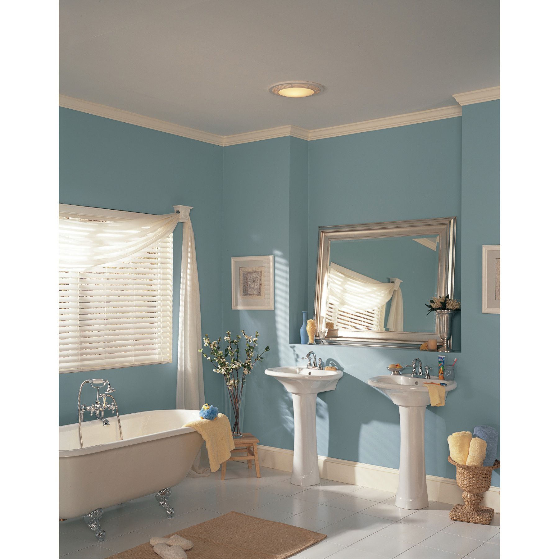 Broan Economy White 100 CFM 5.0 Sones Exhaust Fan with Light - #563D3 |  Lamps Plus