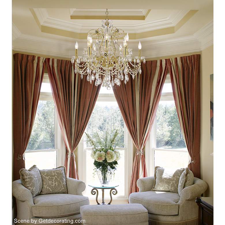 Image 1 James R. Moder Belle Wave 28" Wide 12-Light Crystal Chandelier in scene