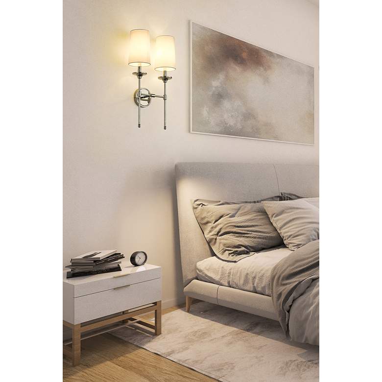 Image 1 Z-Lite Emily 2 Light Wall Sconce in Polished Nickel in scene