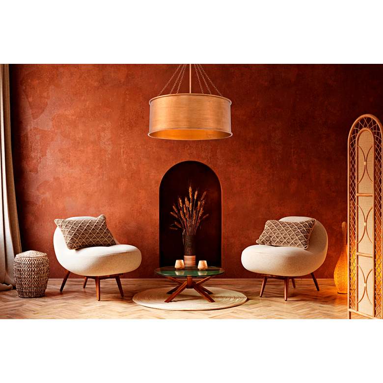 Image 1 Savoy House Rochester 25" Wide Gold Patina 6-Light Pendant in scene