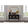 1_Jensen 54" Wide Black Cerused Oak 3-Door Console Table in scene