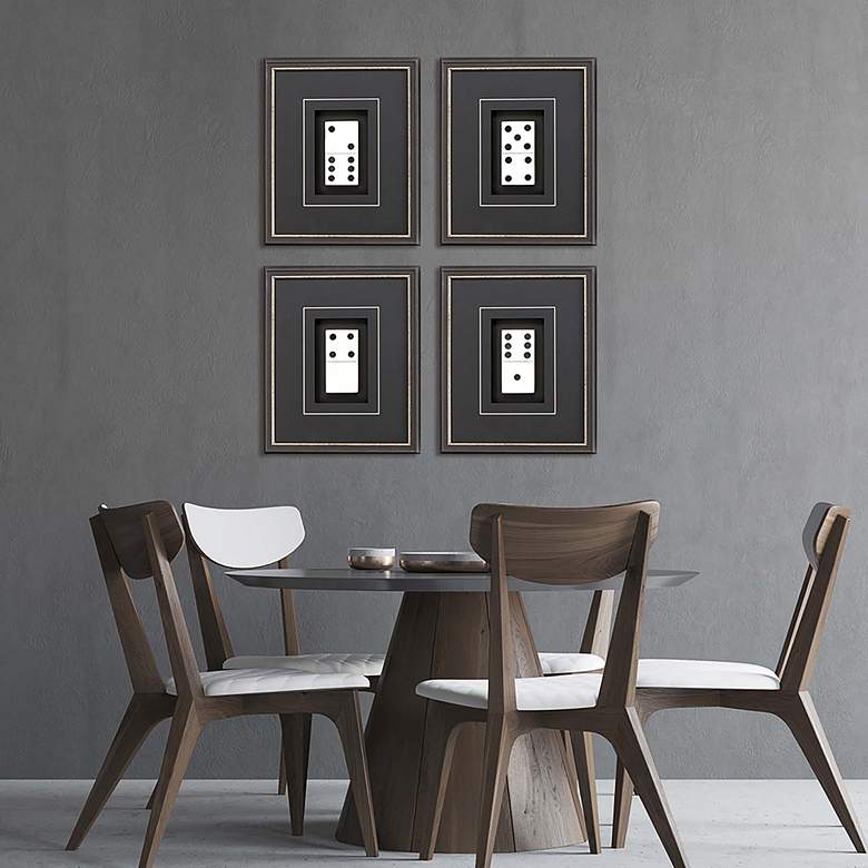 Image 1 Dominoes 18" High 4-Piece Framed Shadow Box Wall Art Set in scene