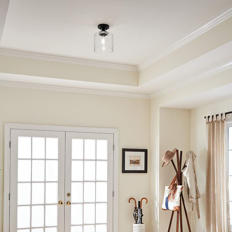 Image 1 Kichler Winslow 8 1/2" Wide Black Ceiling Light in scene