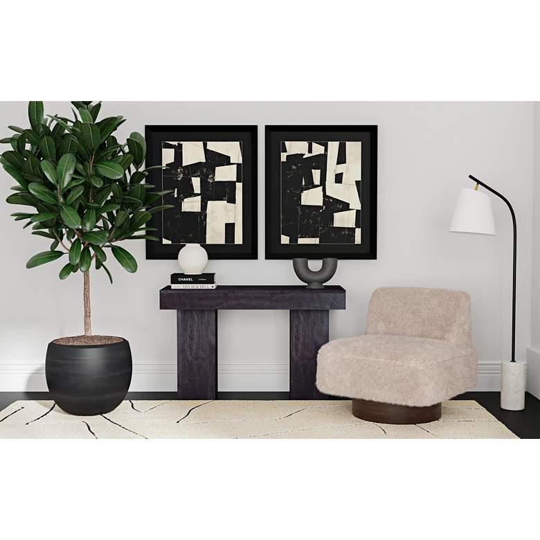 Image 1 Padula 48" Wide Matte Black Wood Rectangular Console Table in scene