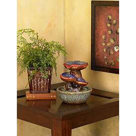 Image1 of Toadstool 9 1/4" High Three Tier Tabletop Fountain in scene