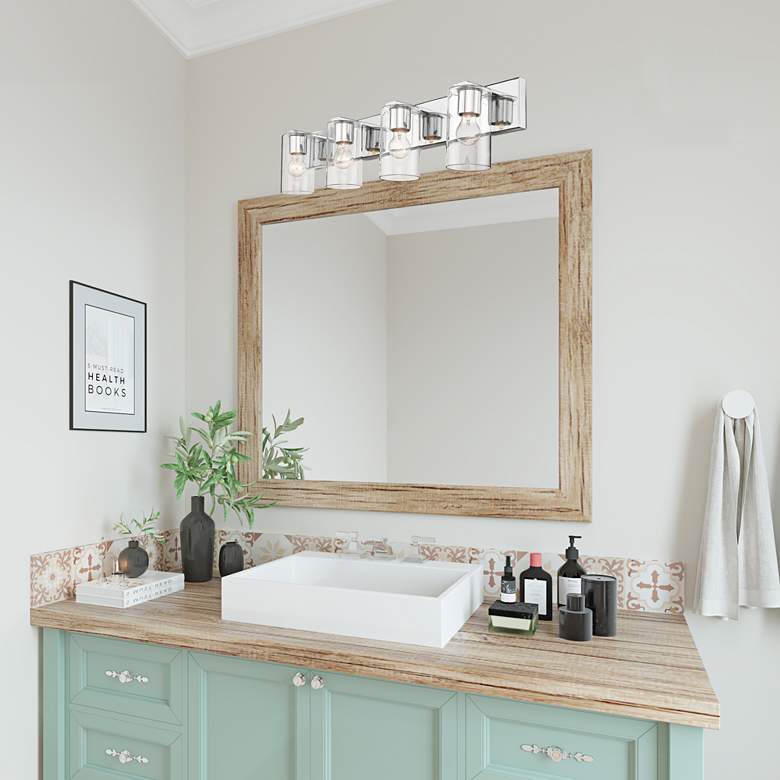 Image 1 Zurich 35 1/2"W Polished Chrome 4-Light Vanity Bath Light in scene