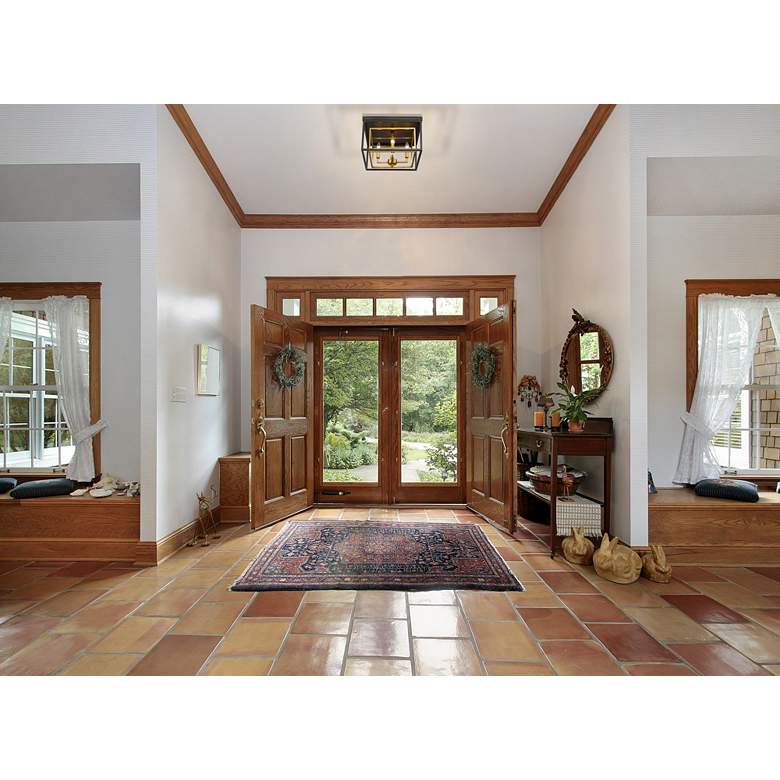 Image 1 Z-Lite Euclid 15" Wide Olde Brass and Bronze 4-Light Ceiling Light in scene