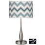 56F69 - Brushed nickel Table Lamp w/Outlets-ZigZag