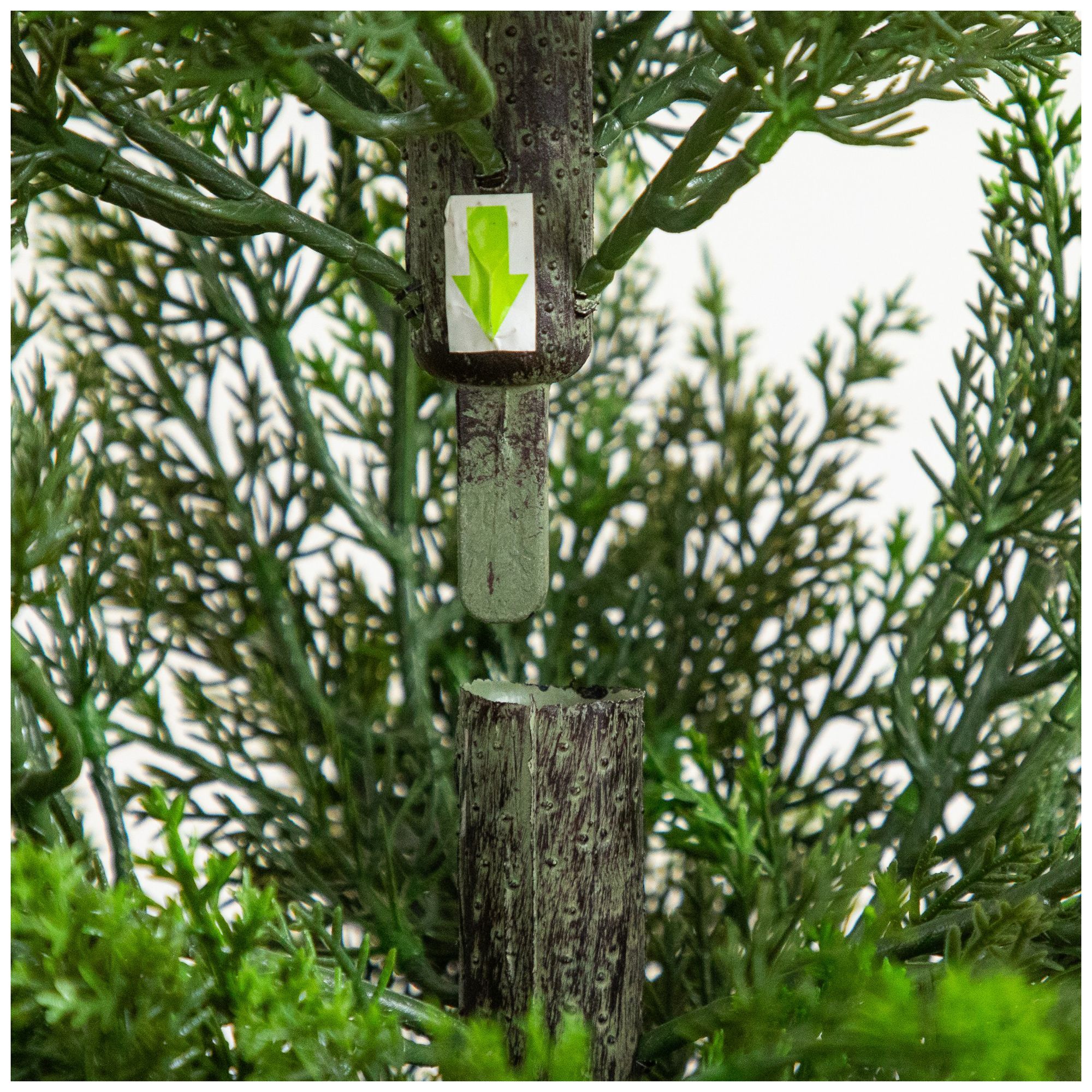 Image 5 56in. UV Resistant Artificial Cedar Tree in White Tower Planter more views