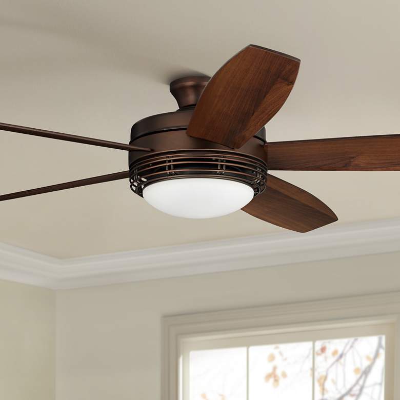 Image 1 60" Casa Vieja Province Bronze LED Outdoor Ceiling Fan with Remote in scene