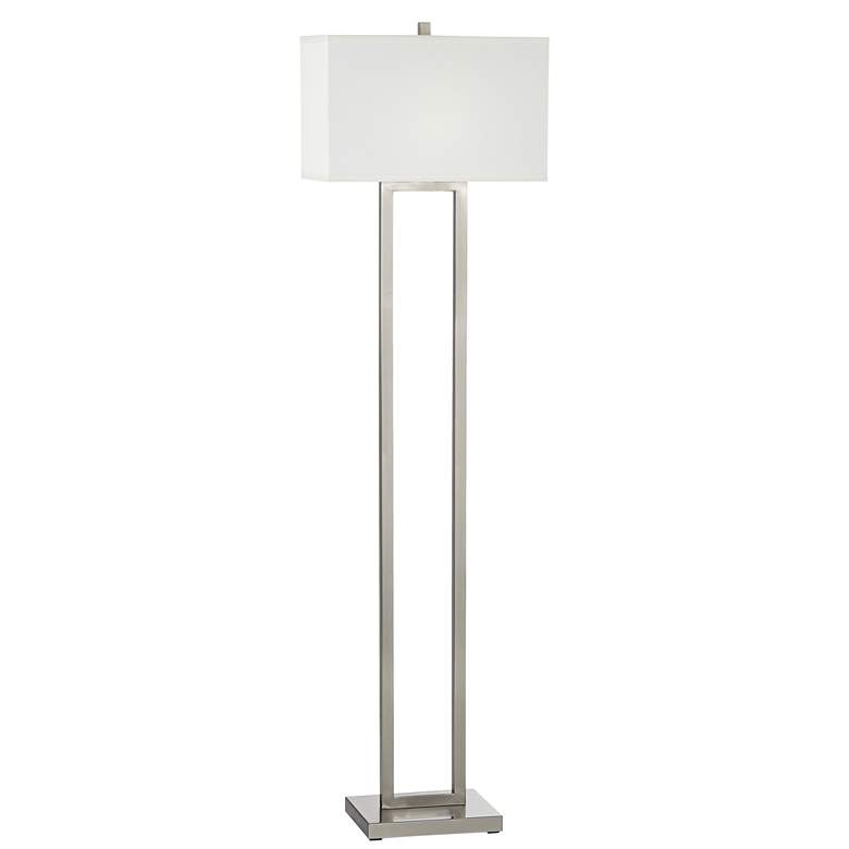 Image 1 56R17 - 61 inchH Brushed Nickel Floor Lamp with Square Tube Body