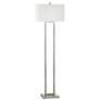 56R17 - 61"H Brushed Nickel Floor Lamp with Square Tube Body