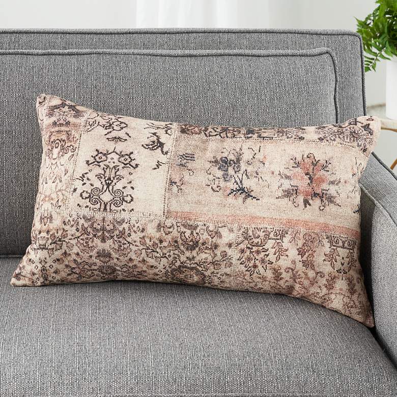 Image 1 57 Grand Gray Persian Patchwork 24"x14" Throw Pillow
