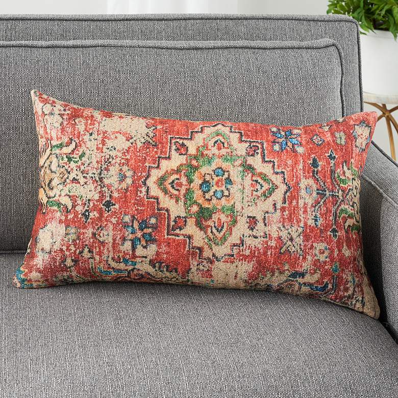 Image 1 57 Grand Rust Persian Medallion 24 inchx14 inch Throw Pillow