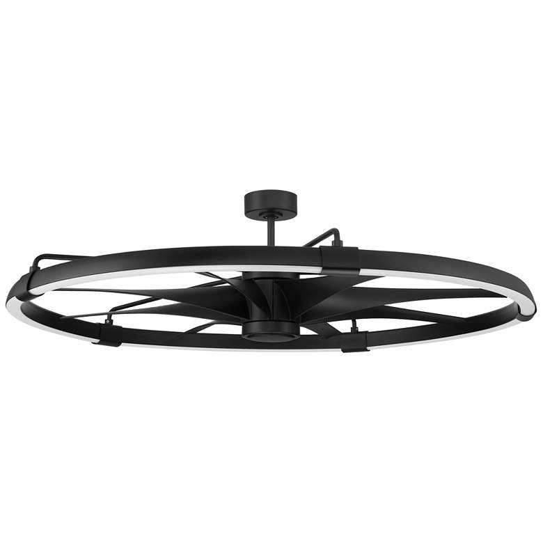 Image 1 57" Craftmade Axel Flat Black Smart Outdoor LED Fandelier