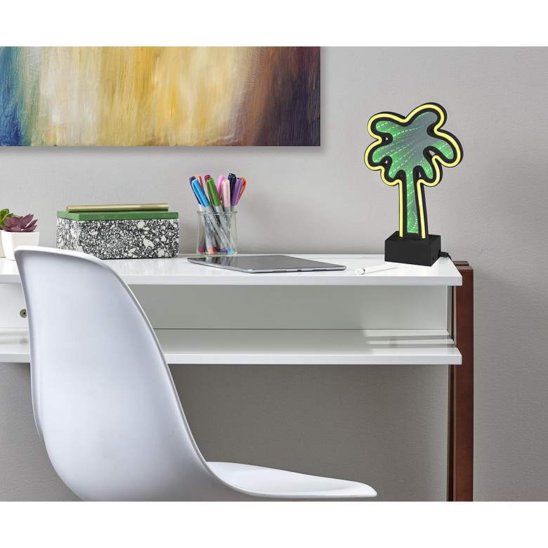 Image 1 Infinity 10 1/2" High Neon Palm Tree LED Accent Table Lamp in scene