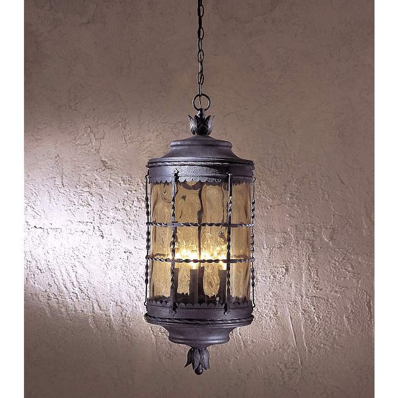 Mallorca Collection 32&quot; High Outdoor Iron Hanging Fixture in scene