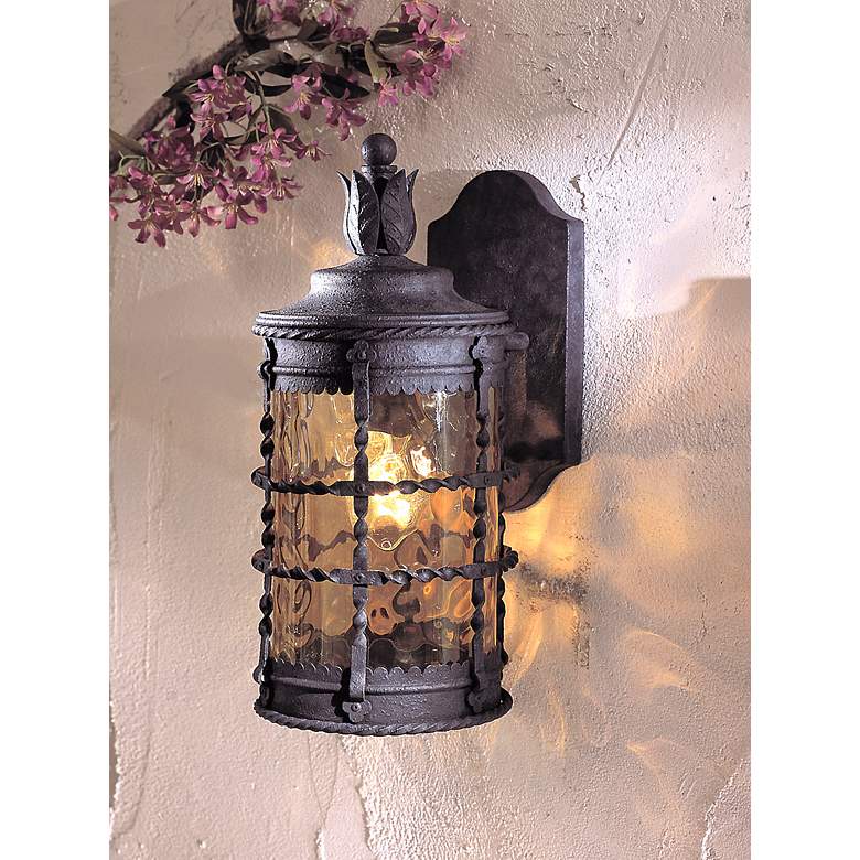 Image 1 Minka Lavery Mallorca Collection 16 inch High Iron Outdoor Wall Light in scene