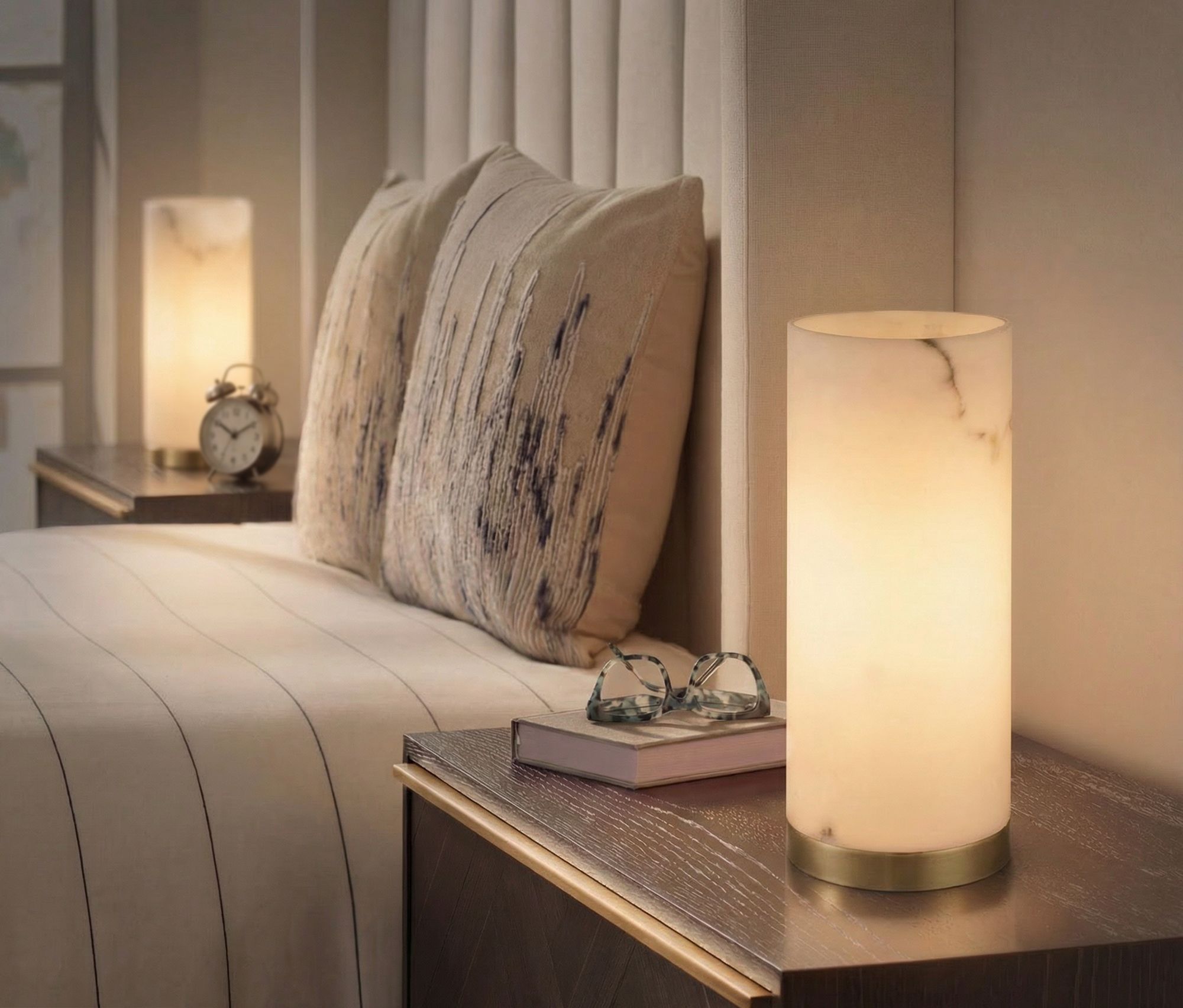 Image 1 Renier 14" High Faux Alabaster Accent Table Lamp Set of 2 in scene