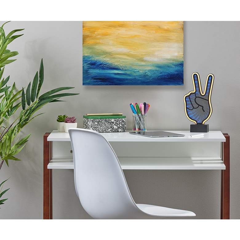 Image 1 Infinity 10" High Neon Peace Sign LED Accent Table Lamp in scene