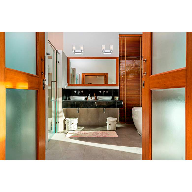 Image 1 Lambert 9 3/4" High Polished Chrome 2-Light Wall Sconce in scene