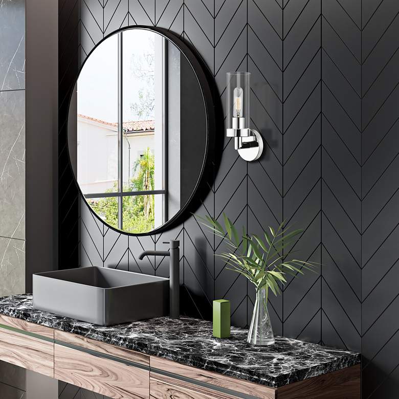 Image 1 Ludlow 11 3/4" High Polished Chrome Wall Sconce in scene