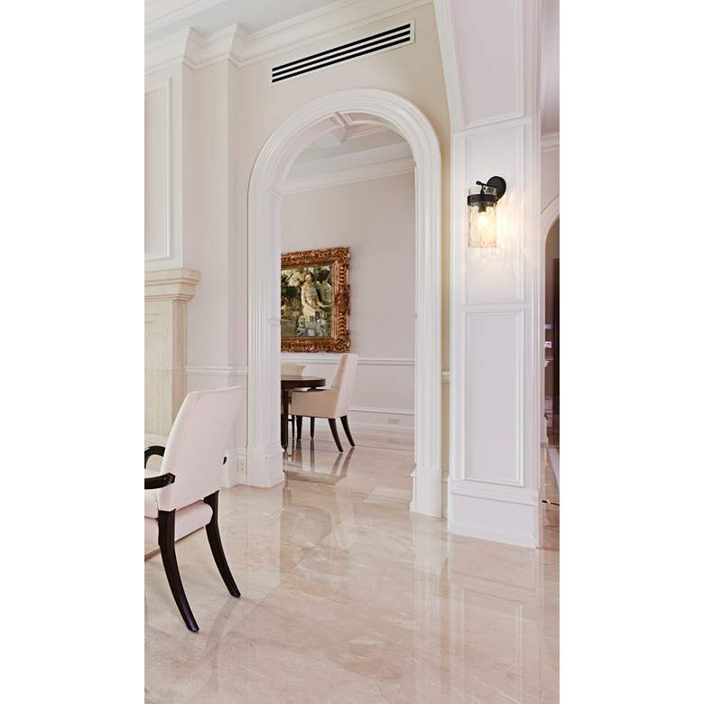 Image 1 Fontaine 15 1/2" High Matte Black Wall Sconce in scene