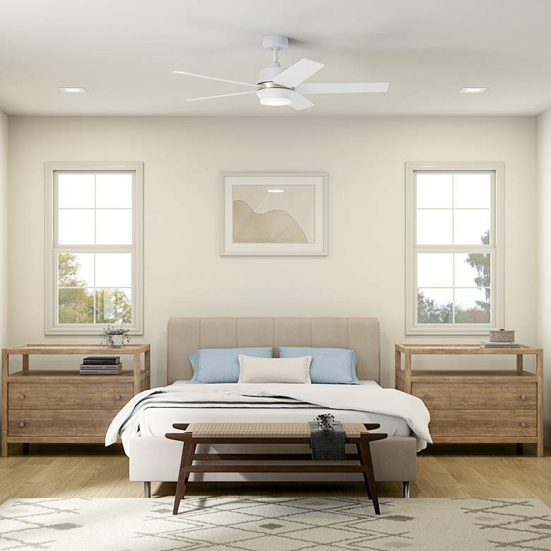 Image 1 52" Kichler Maeve Matte White LED Ceiling Fan with Remote in scene