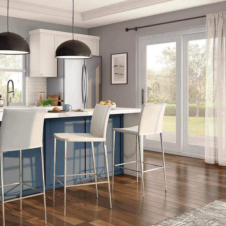 Image 1 Diana 29 1/2" White Leatherette Bar Stool in scene