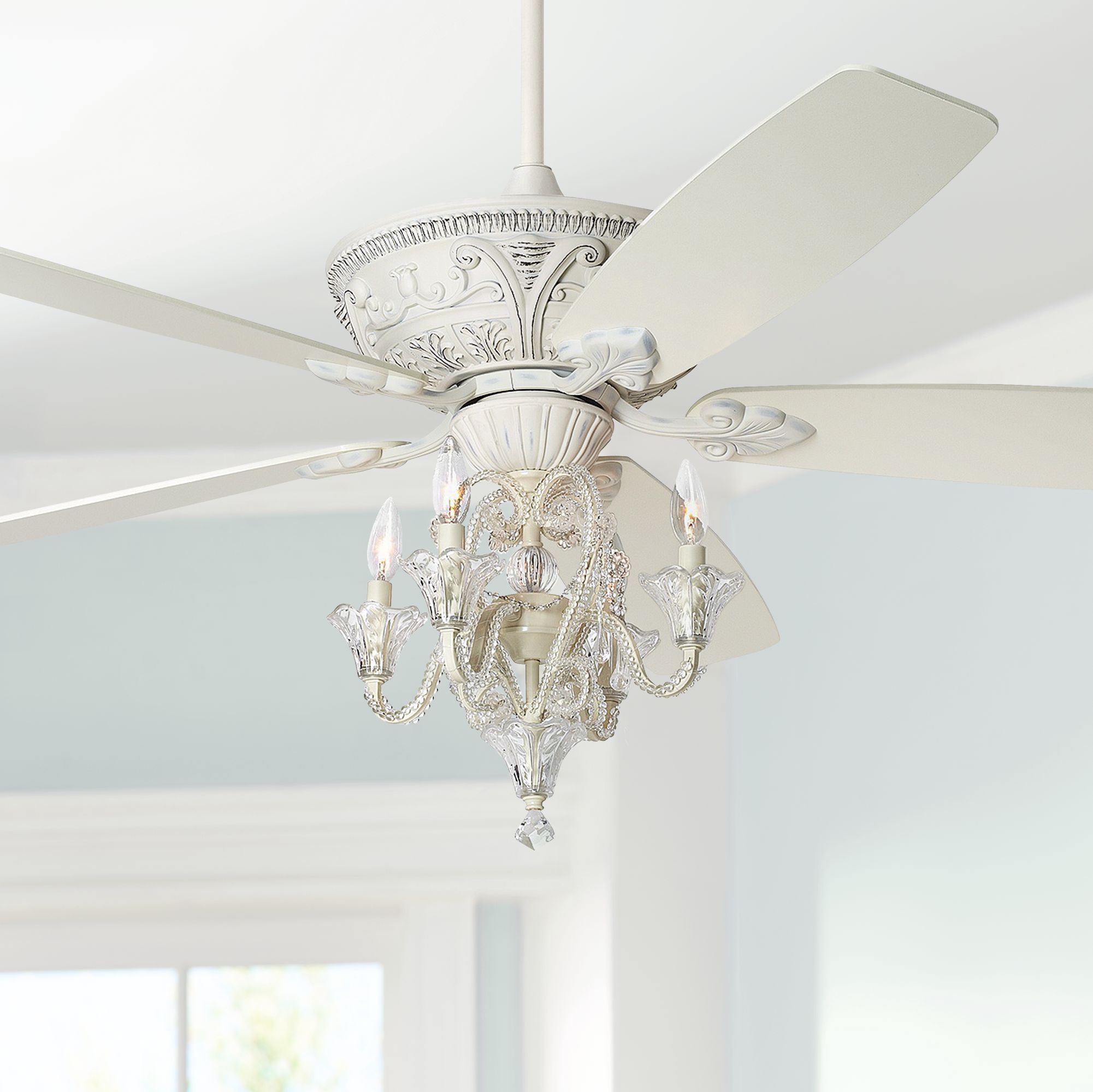 White Ivory, Ceiling Fan With Light Kit, Pull Chain 3 Speed, Ceiling Fans Lamps Plus