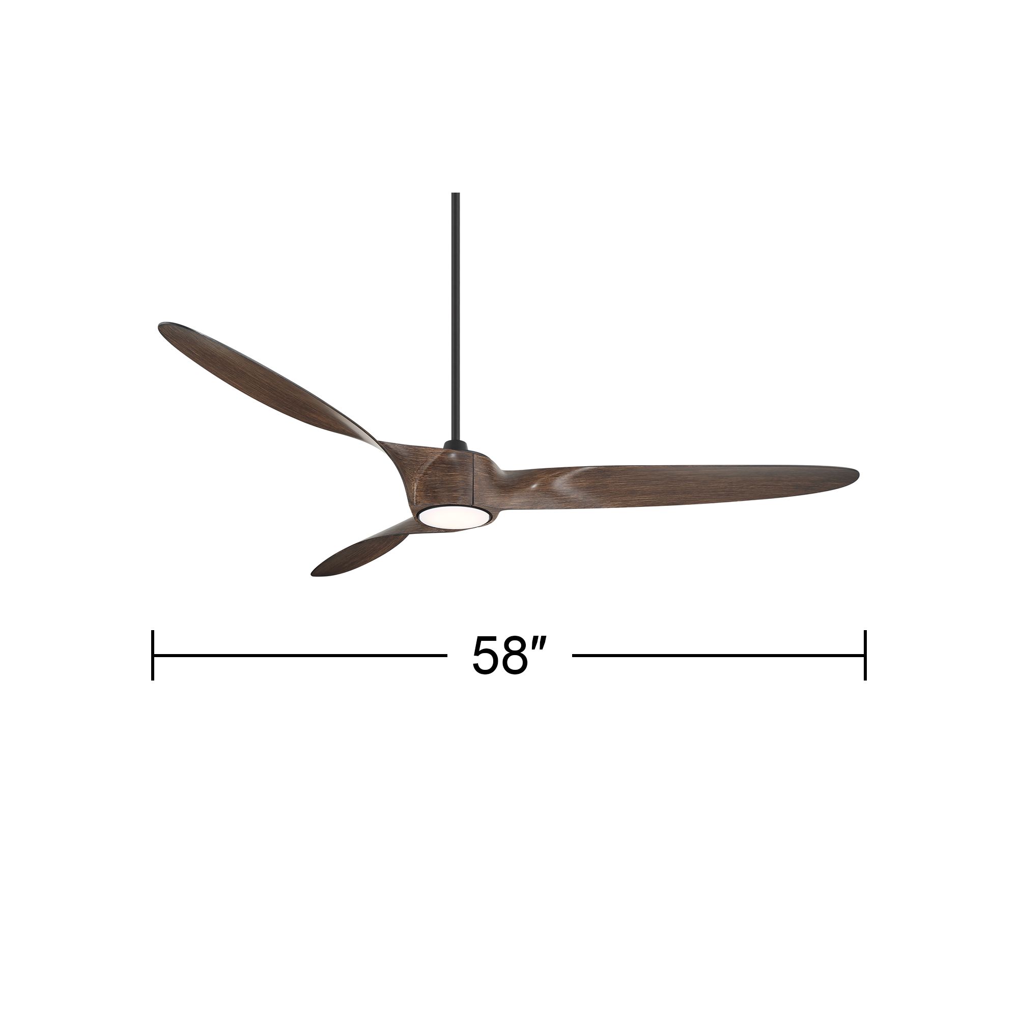 58" Casa Vieja Mako Black and Walnut Indoor/Outdoor LED Ceiling Fan in scene