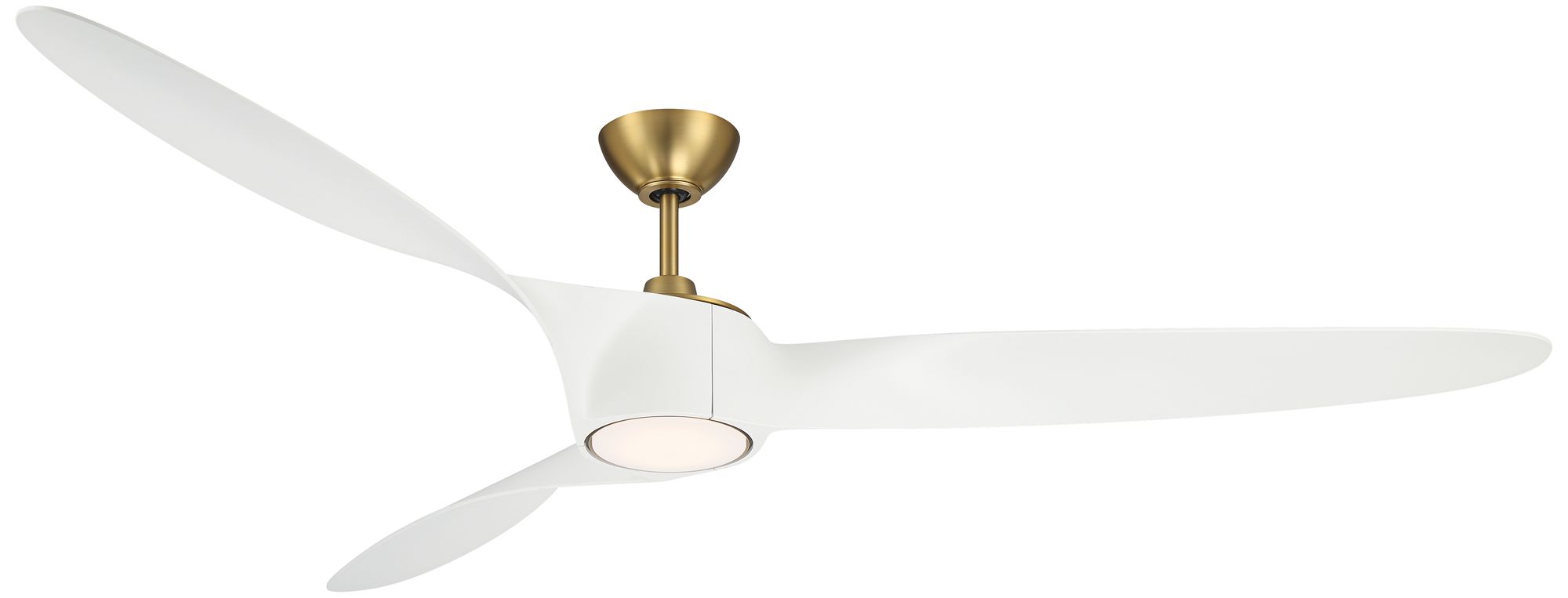 58" Casa Vieja Mako Brass and White Indoor/Outdoor LED Ceiling Fan in scene