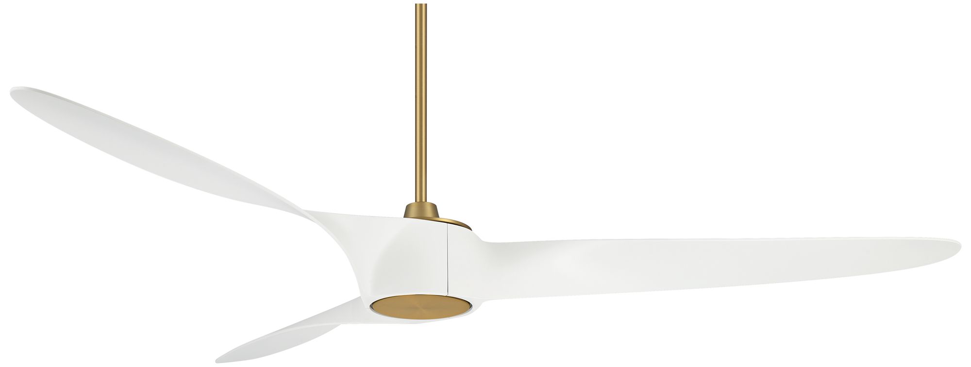 58" Casa Vieja Mako Brass and White Indoor/Outdoor LED Ceiling Fan in scene