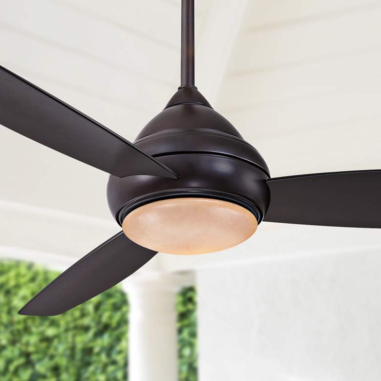Image 1 58" Concept I Bronze Wet-Rated LED Ceiling Fan with Wall Control