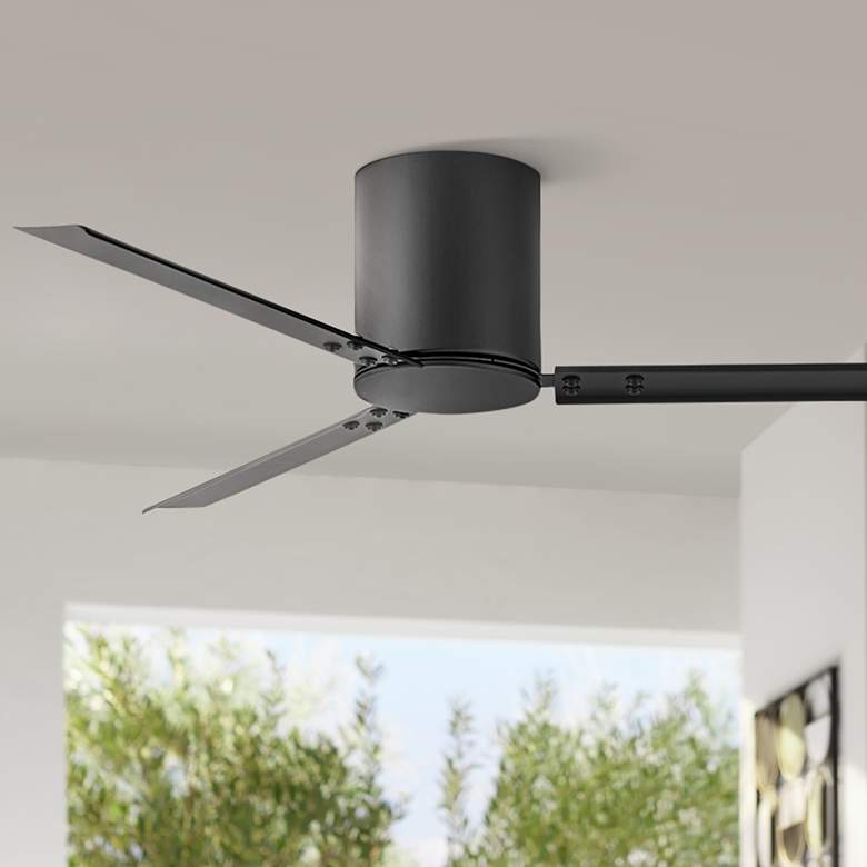 Image 1 58 inch Hinkley Indy Flush Matte Black Hugger Smart Ceiling Fan