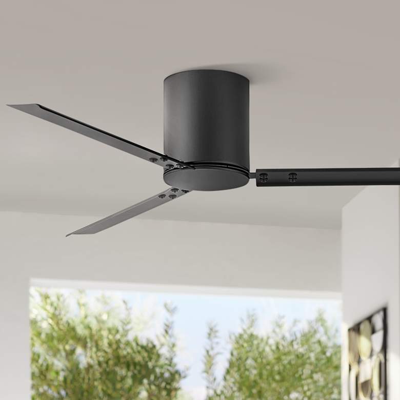 Image 1 58" Hinkley Indy Flush Matte Black Hugger Smart Ceiling Fan