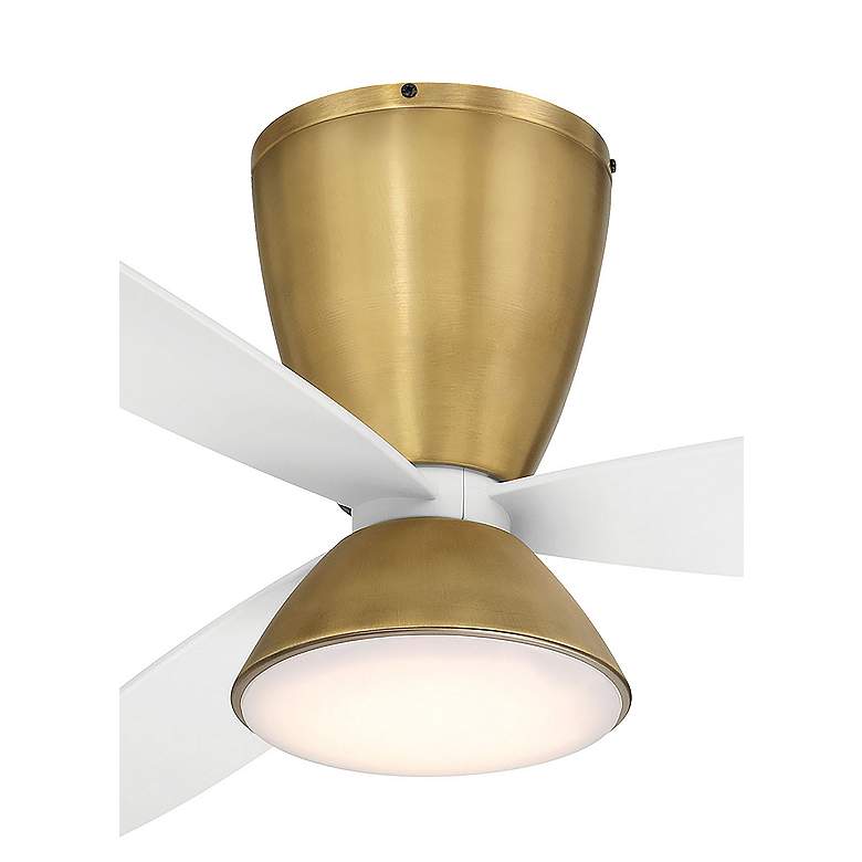 Image 2 58" Hourglass Brass LED Smart Ceiling Fan with White Blades more views
