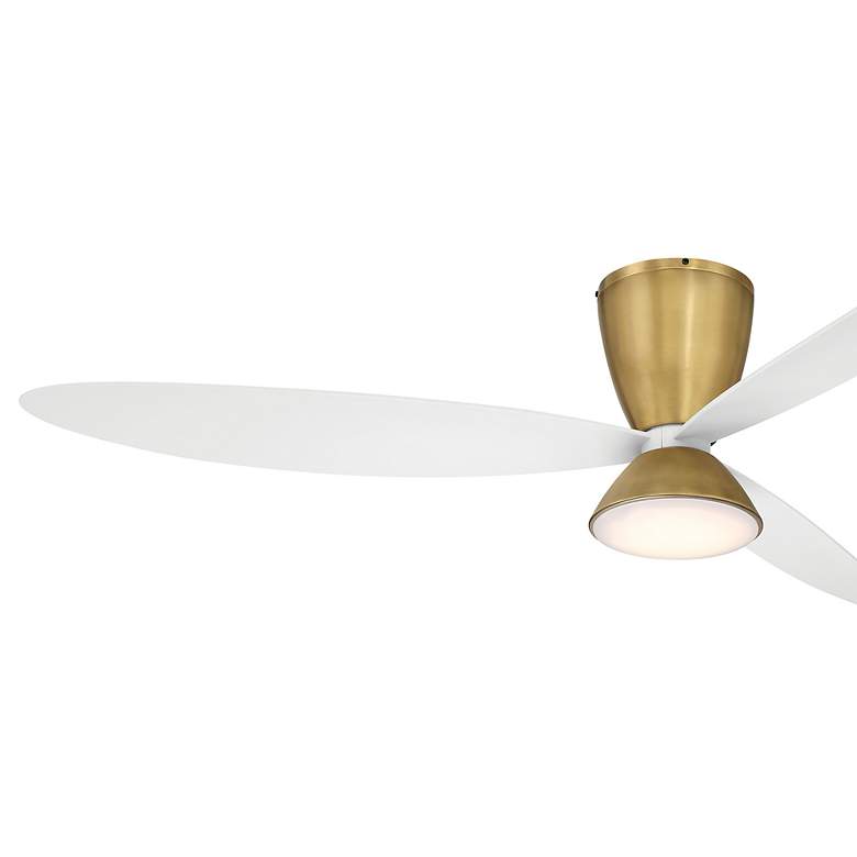 Image 5 58" Hourglass Brass LED Smart Ceiling Fan with White Blades more views