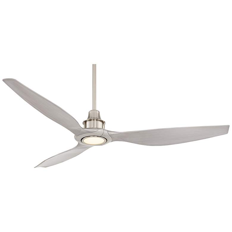 Image 2 58" Interceptor Brushed Nickel Damp Rated LED Ceiling Fan