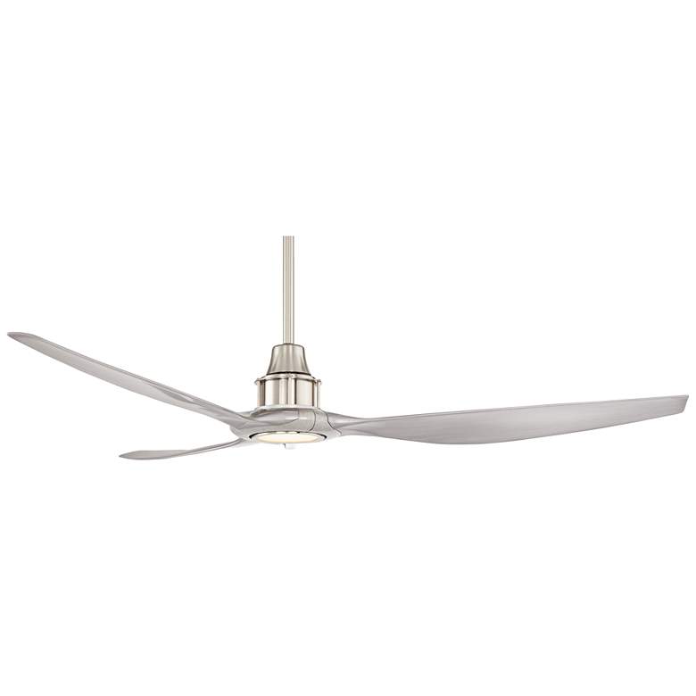 Image 4 58" Interceptor Brushed Nickel Damp Rated LED Ceiling Fan more views