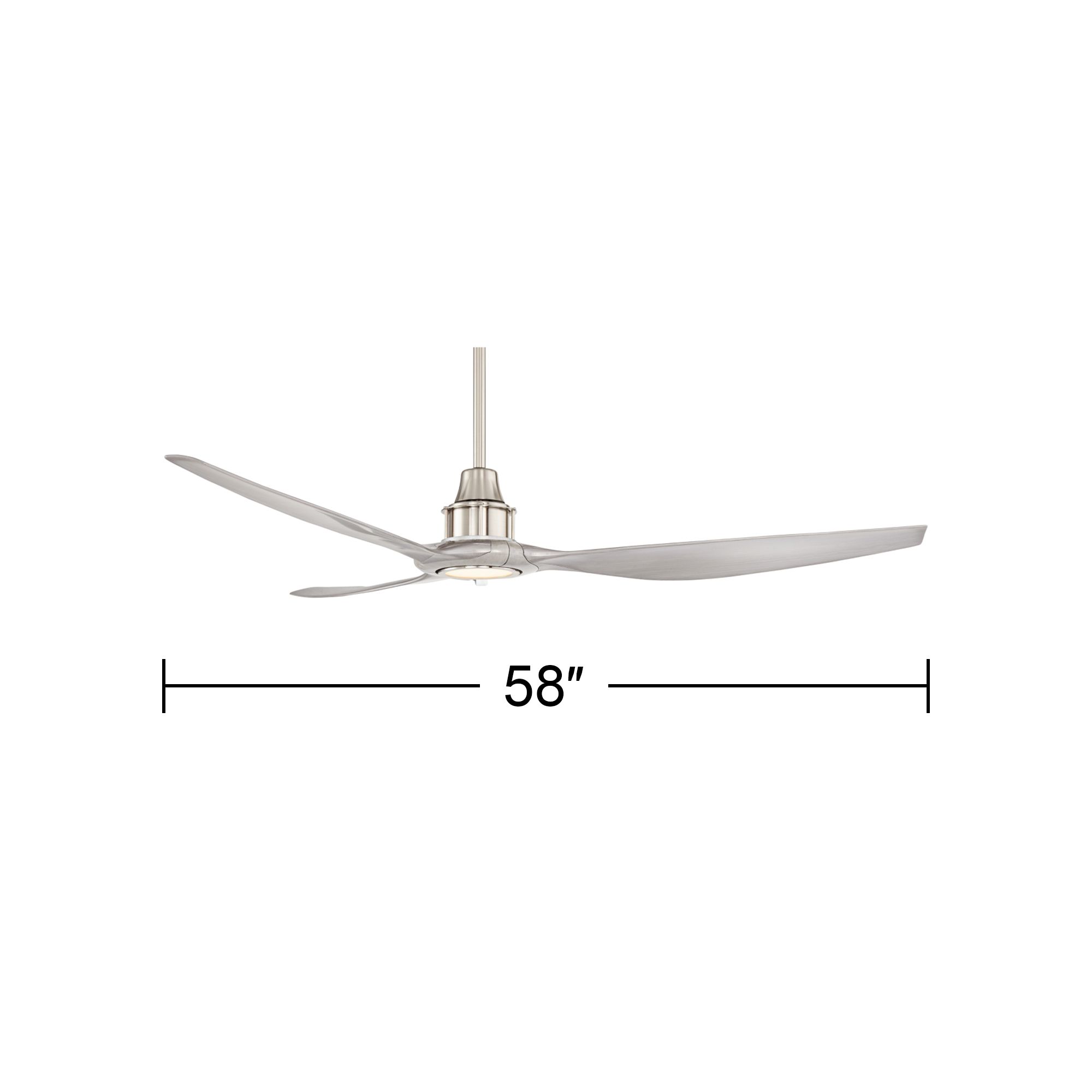 Image 6 58" Interceptor Brushed Nickel Damp Rated LED Ceiling Fan more views