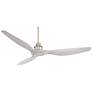 2_58" Interceptor Brushed Nickel Matte Silver Damp Ceiling Fan