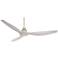 58" Interceptor Brushed Nickel Matte Silver Damp Ceiling Fan