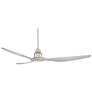 4_58" Interceptor Brushed Nickel Matte Silver Damp Ceiling Fan more views