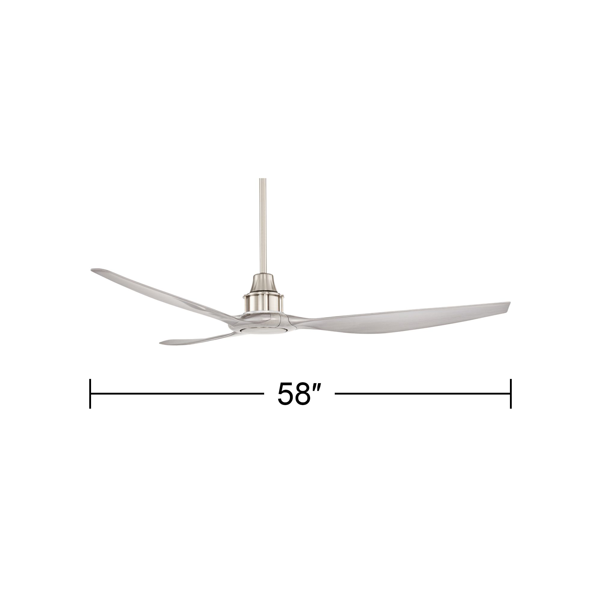 Image 6 58" Interceptor Brushed Nickel Matte Silver Damp Ceiling Fan more views