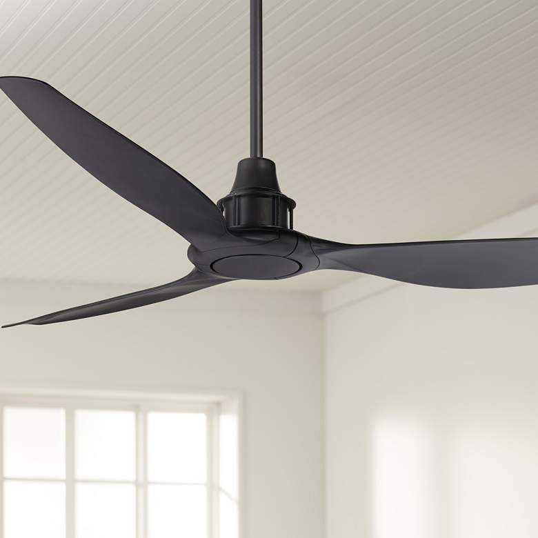 Image 1 58 inch Interceptor Matte Black Damp Rated Ceiling Fan