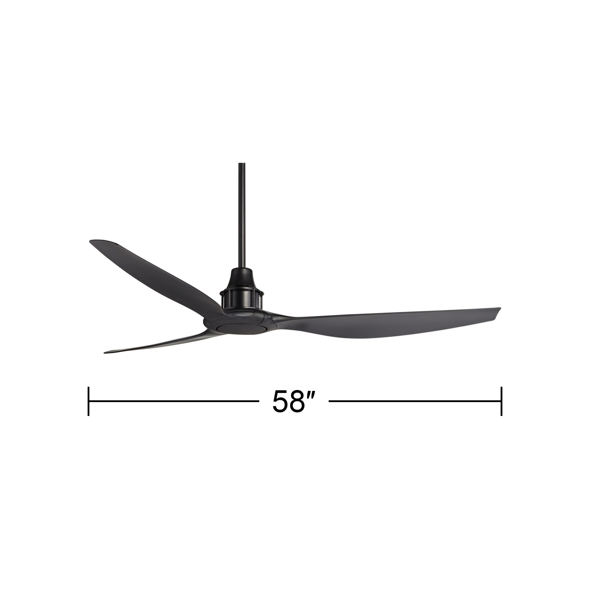 Image 6 58" Interceptor Matte Black Damp Rated Ceiling Fan more views